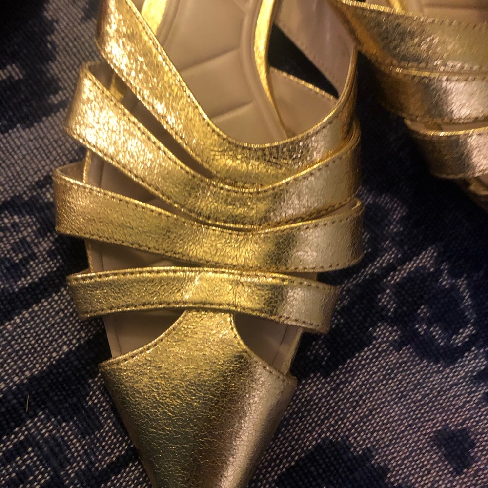 Gold Zara mules size 41 .
